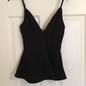 Black peplum tank